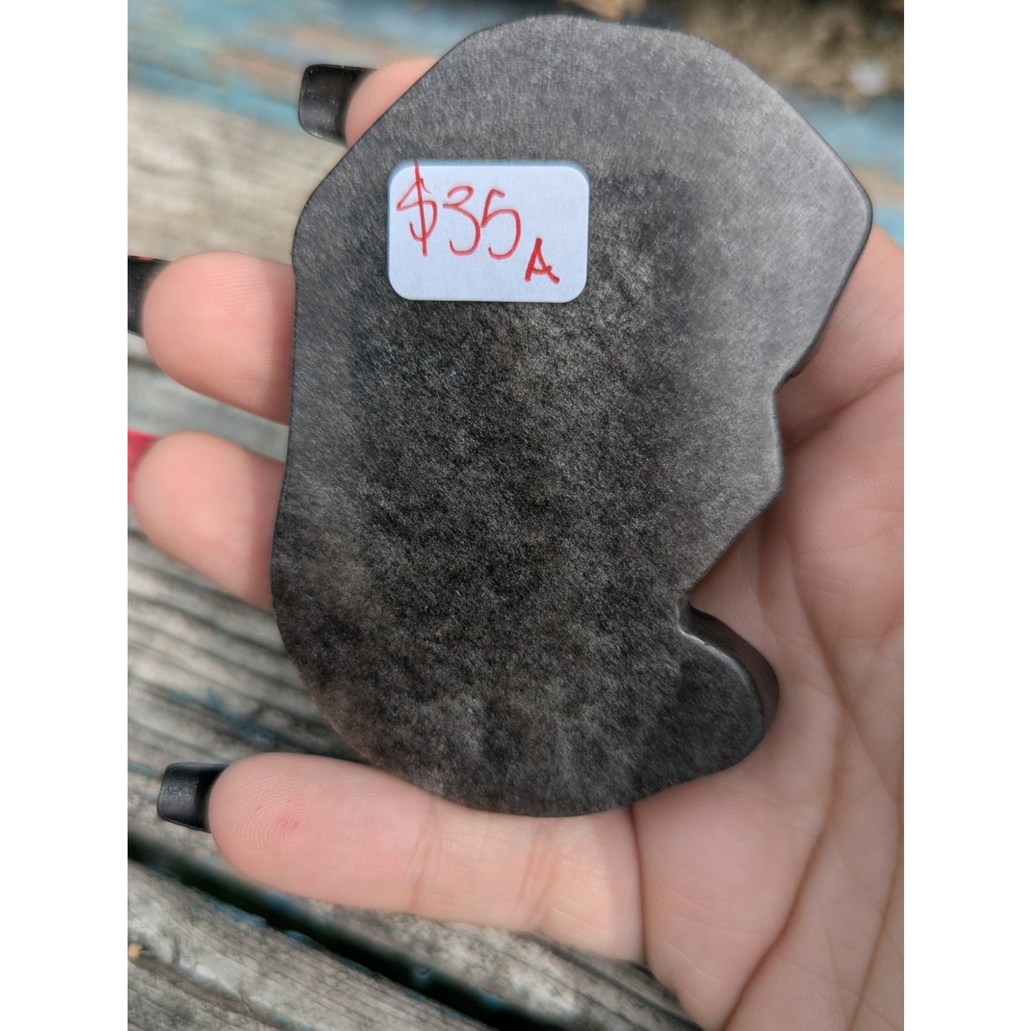 Silver Sheen Obsidian Medusa Head Crystal Carving Metaphysical Protection