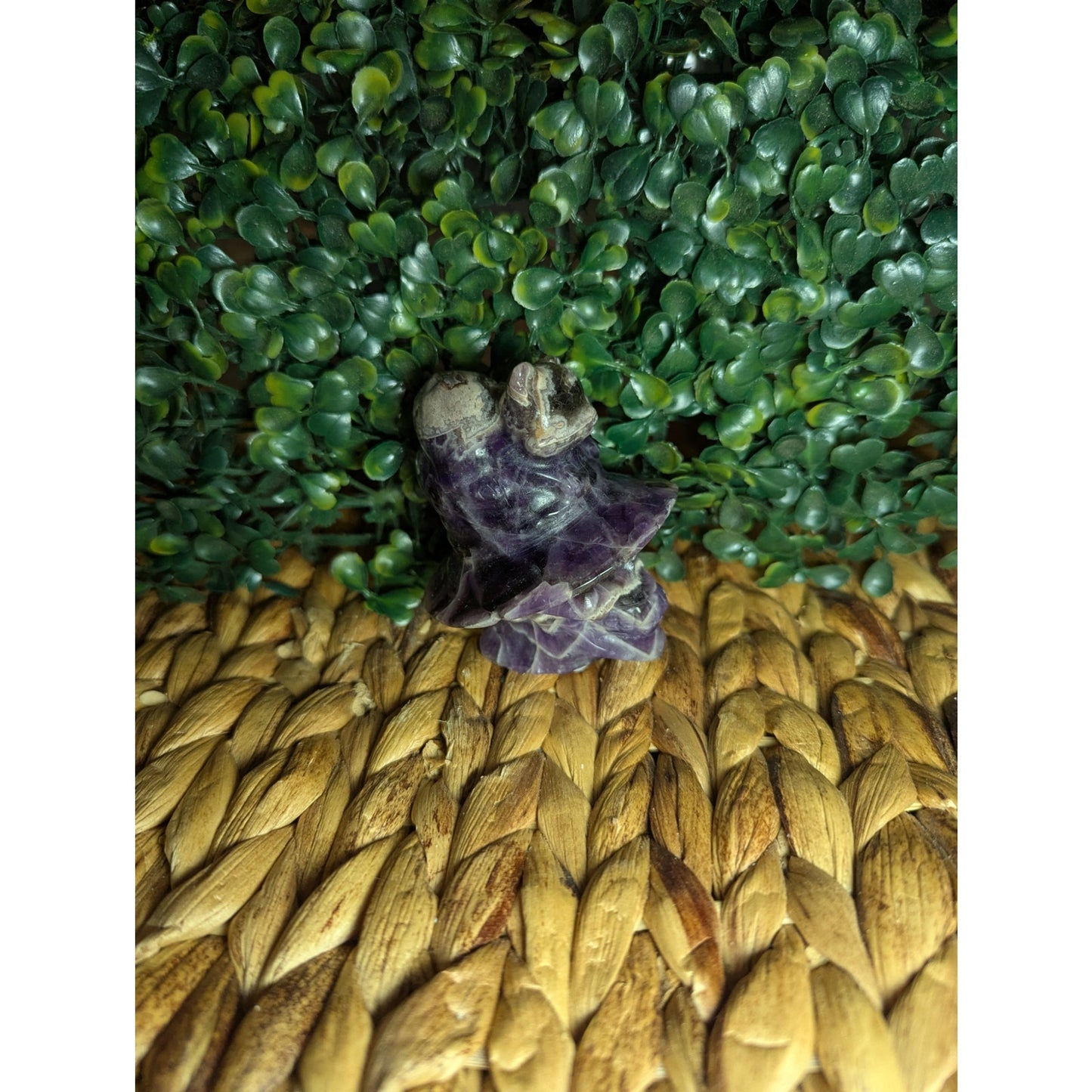 Chevron Amethyst Witch Skull With Cat Crystal Carving Druzy Dream Halloween