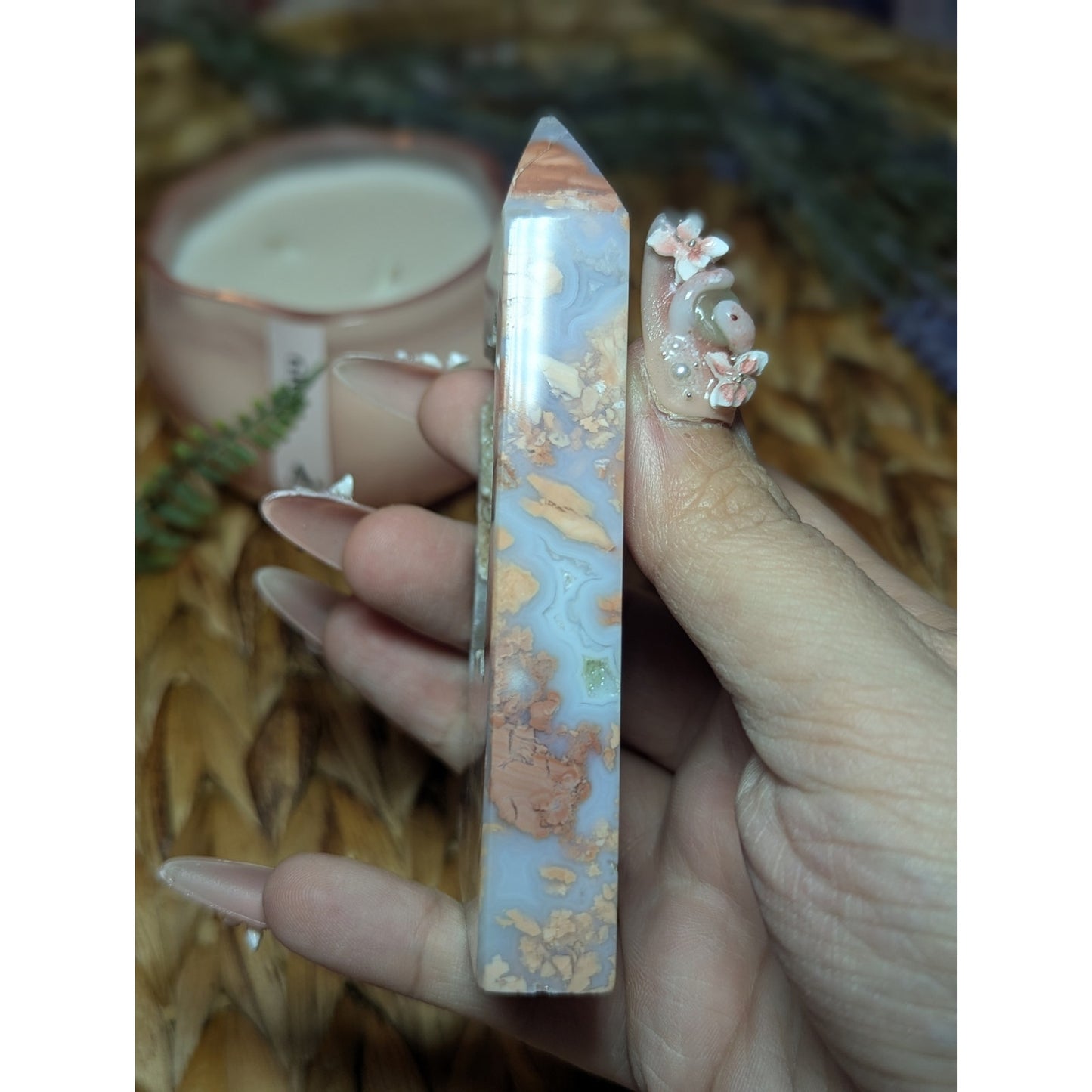 Cotton Candy Agate tower Mexican Material Ethereal Witch Crystal druzy portal