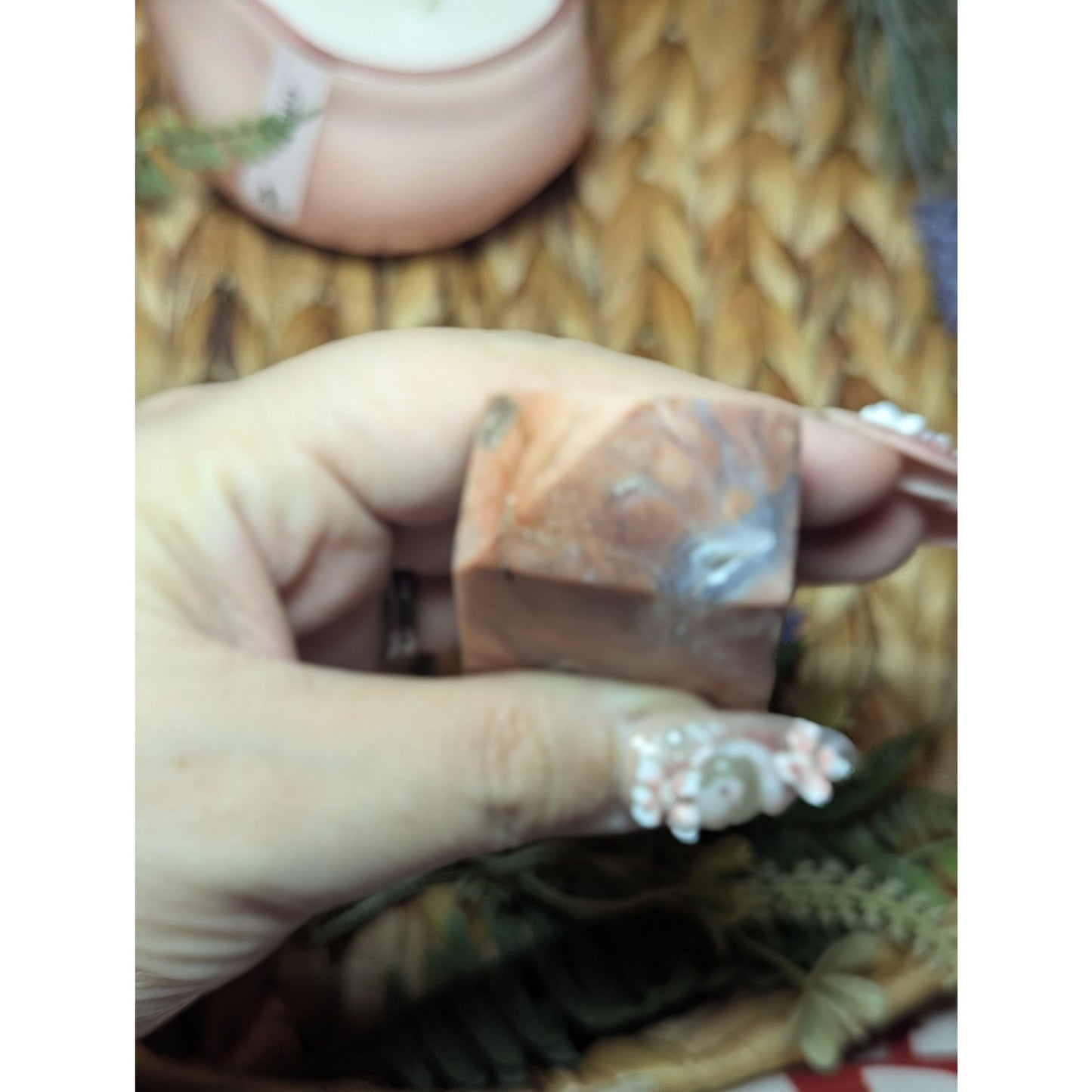 Druzy Cotton Candy Agate tower Mexican Material Ethereal Witch Crystal Pink.
