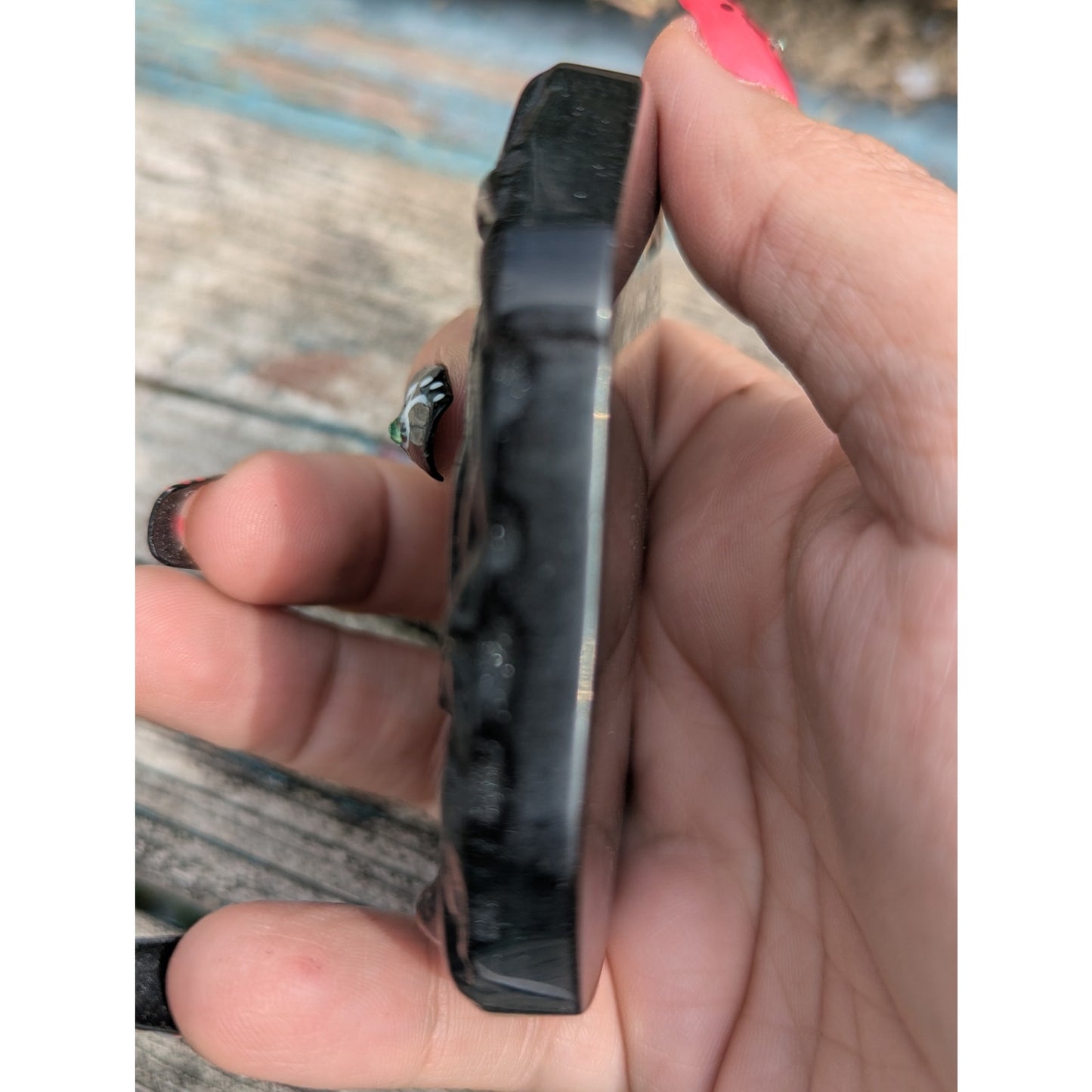Silver Sheen Obsidian Medusa Head Crystal Carving Metaphysical Protection