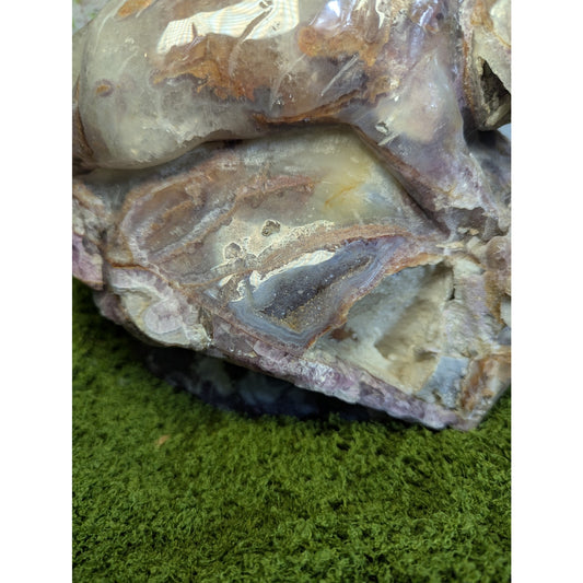 Agate and Amethyst Carved Tiger Druzy Statement Crystal Botryoidal Collector