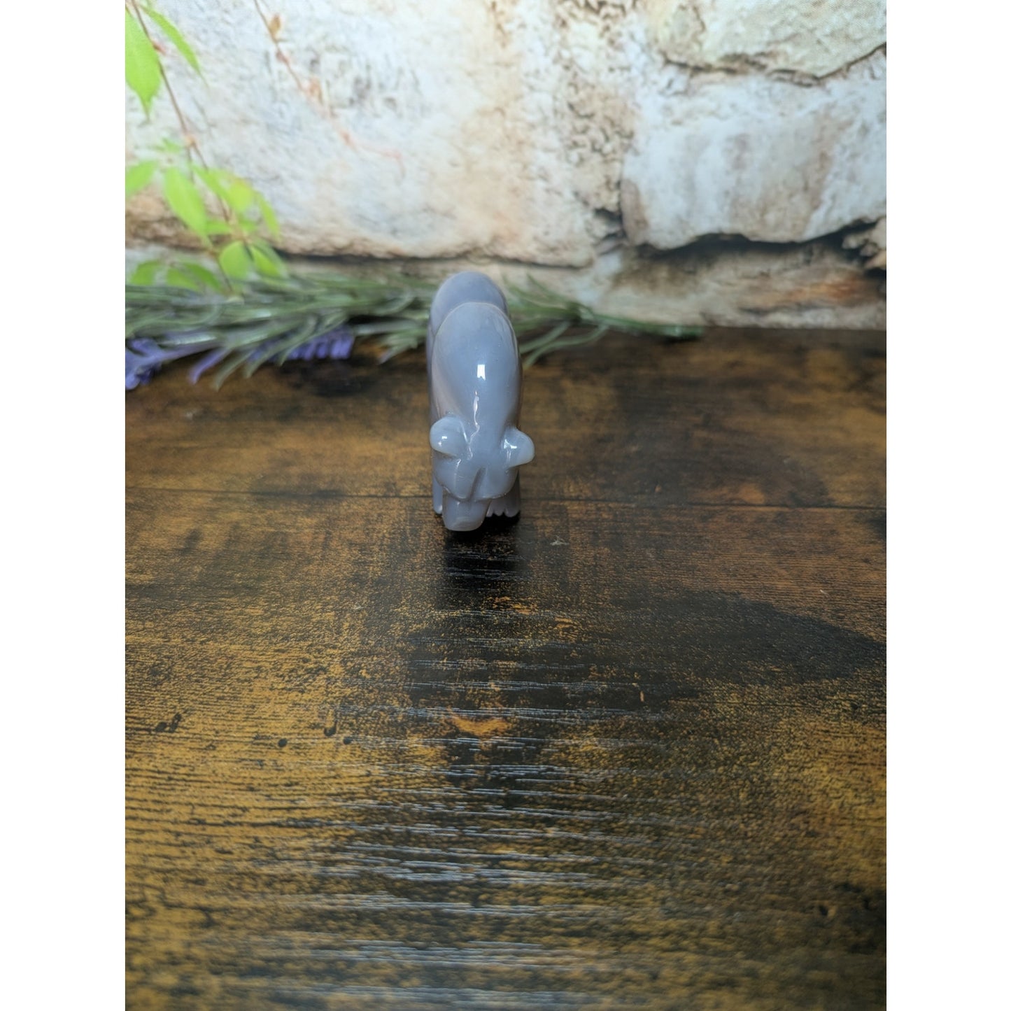 Druzy Agate Bear Carving Crystal Carving Witchy Familiar Bjorn Berserker