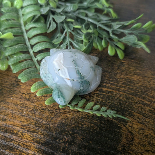 Moss Agate Sea Turtle Crystal Witchy Familiar Summer Beach Metaphysical