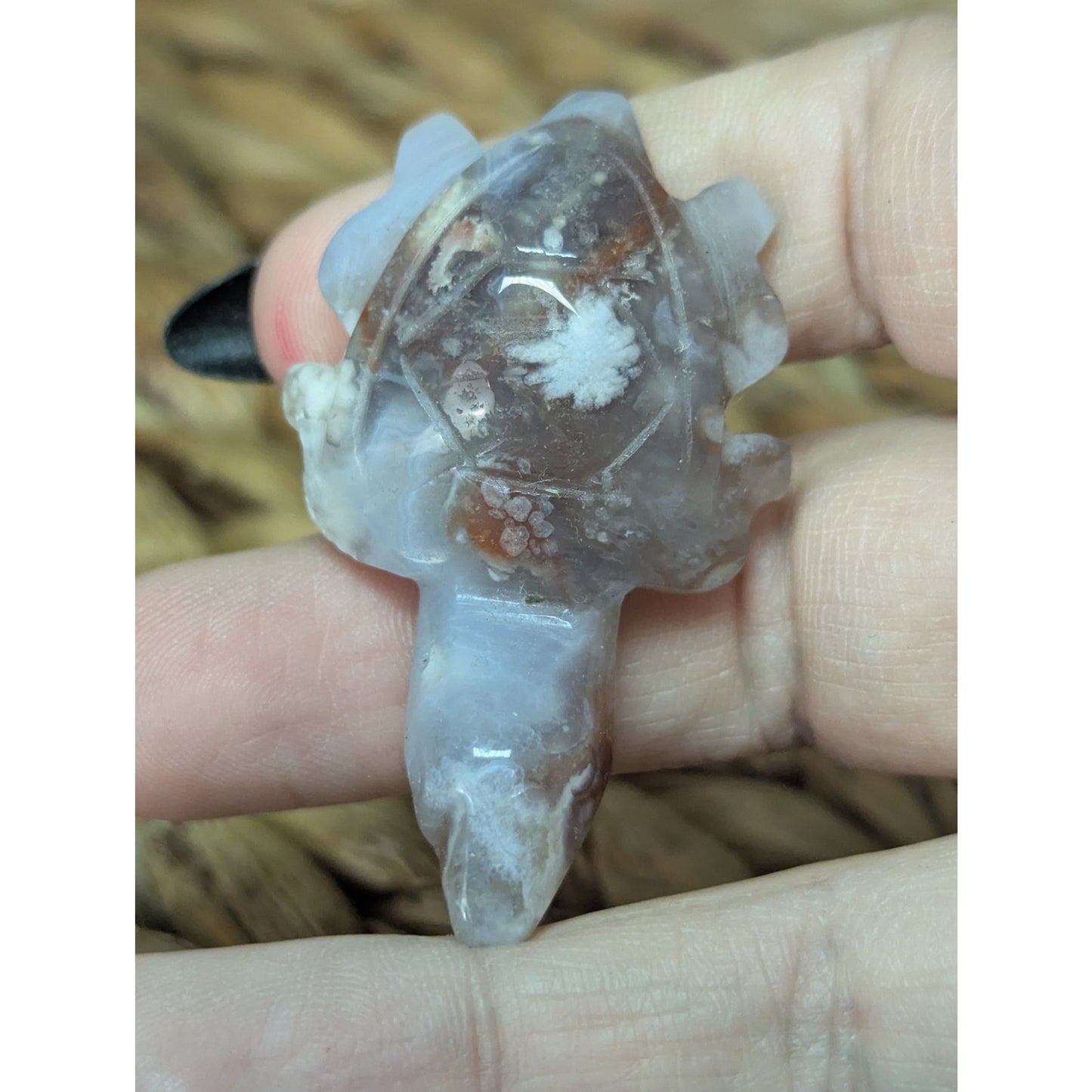 Flower Agate Sea Turtle Crystal Witch Mini Witchy Familiar Quartz Chalcedony