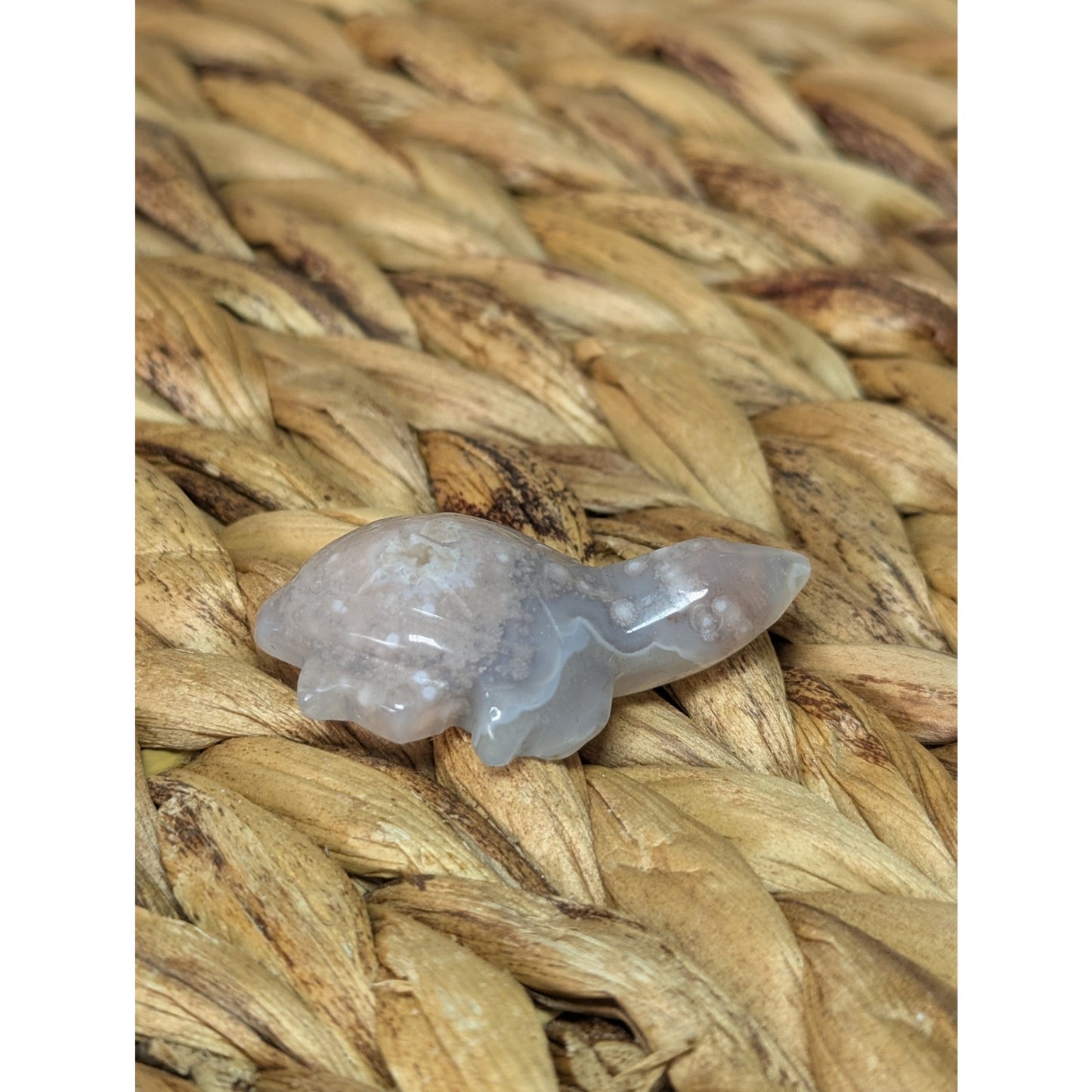 Flower Agate Sea Turtle Crystal Witch Mini Witchy Familiar Quartz Chalcedony