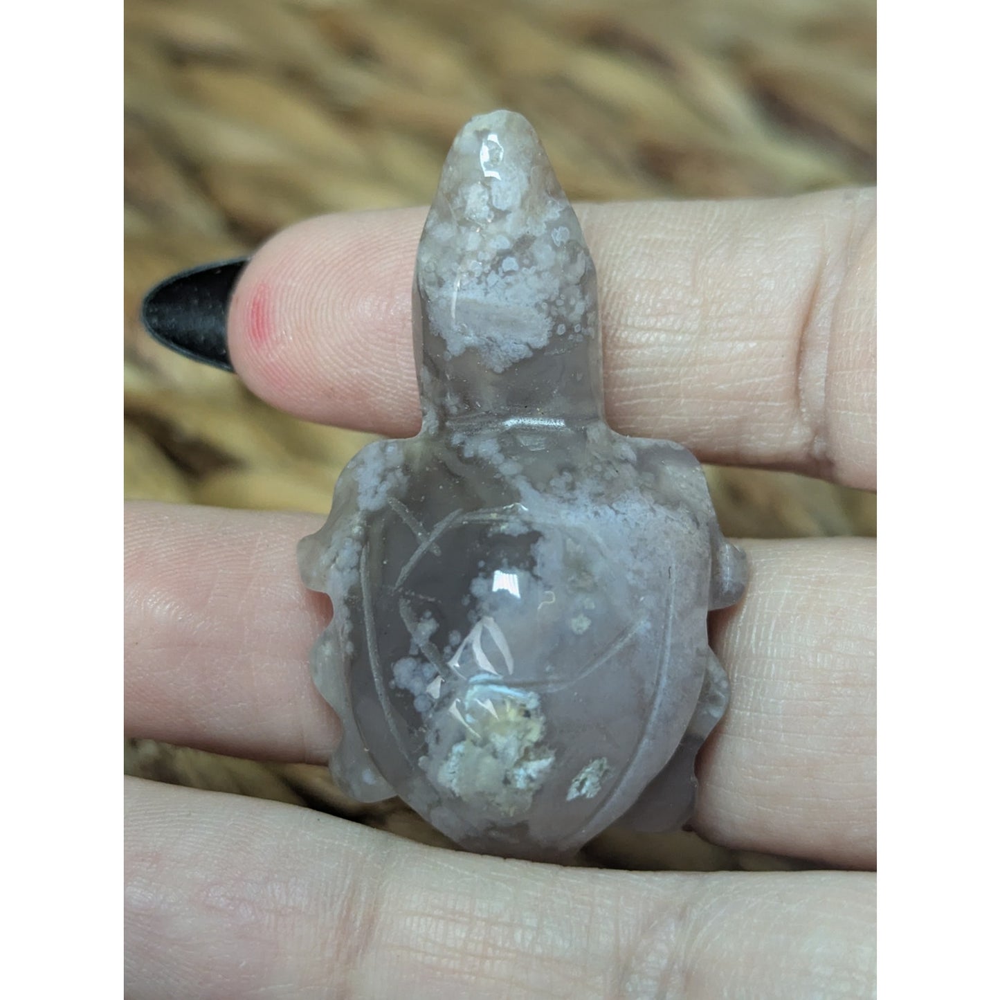 Flower Agate Sea Turtle Crystal Witch Mini Witchy Familiar Quartz Chalcedony