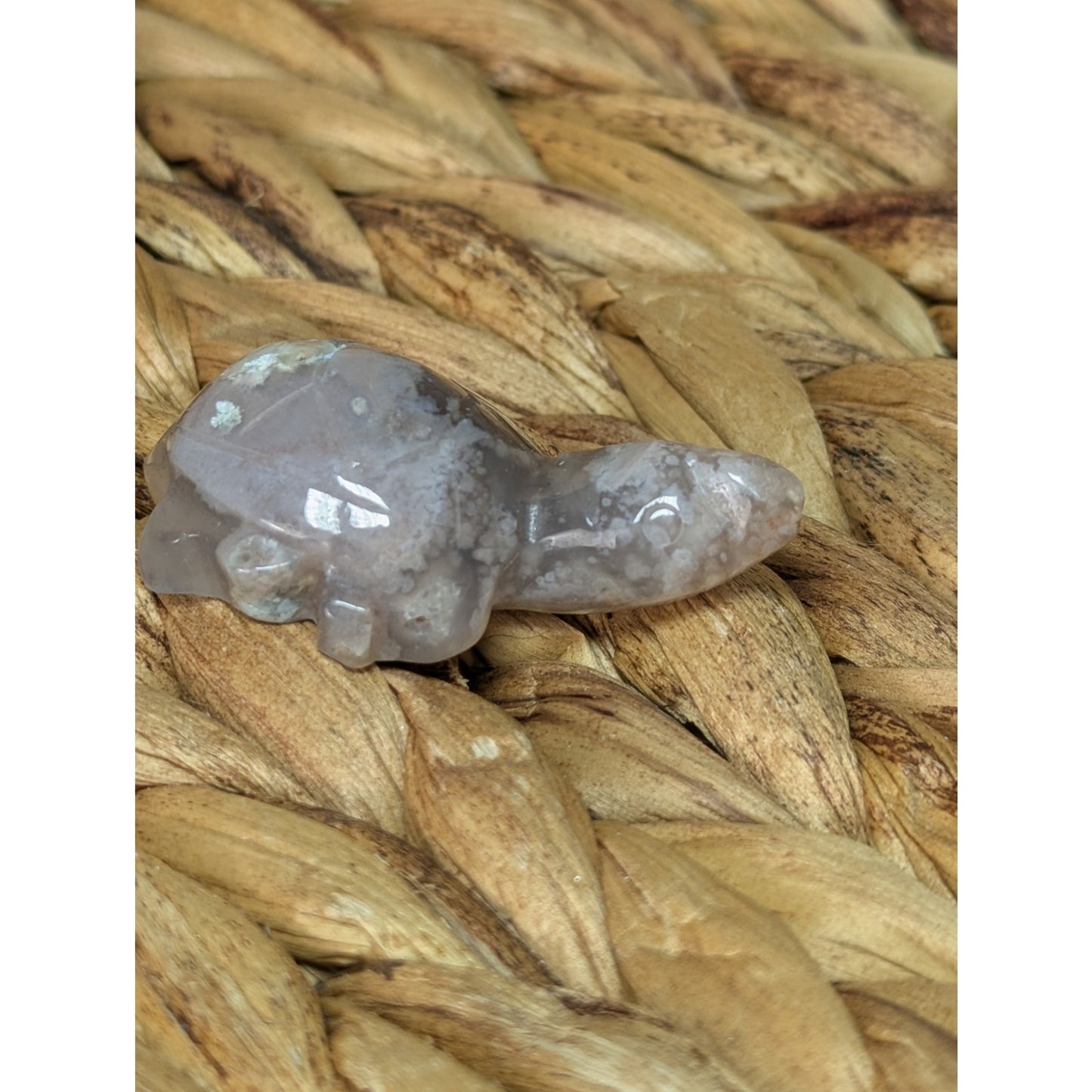 Flower Agate Sea Turtle Crystal Witch Mini Witchy Familiar Quartz Chalcedony