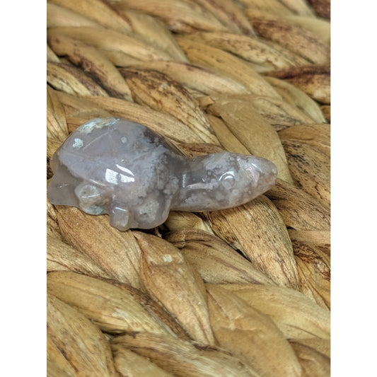 Flower Agate Sea Turtle Crystal Witch Mini Witchy Familiar Quartz Chalcedony