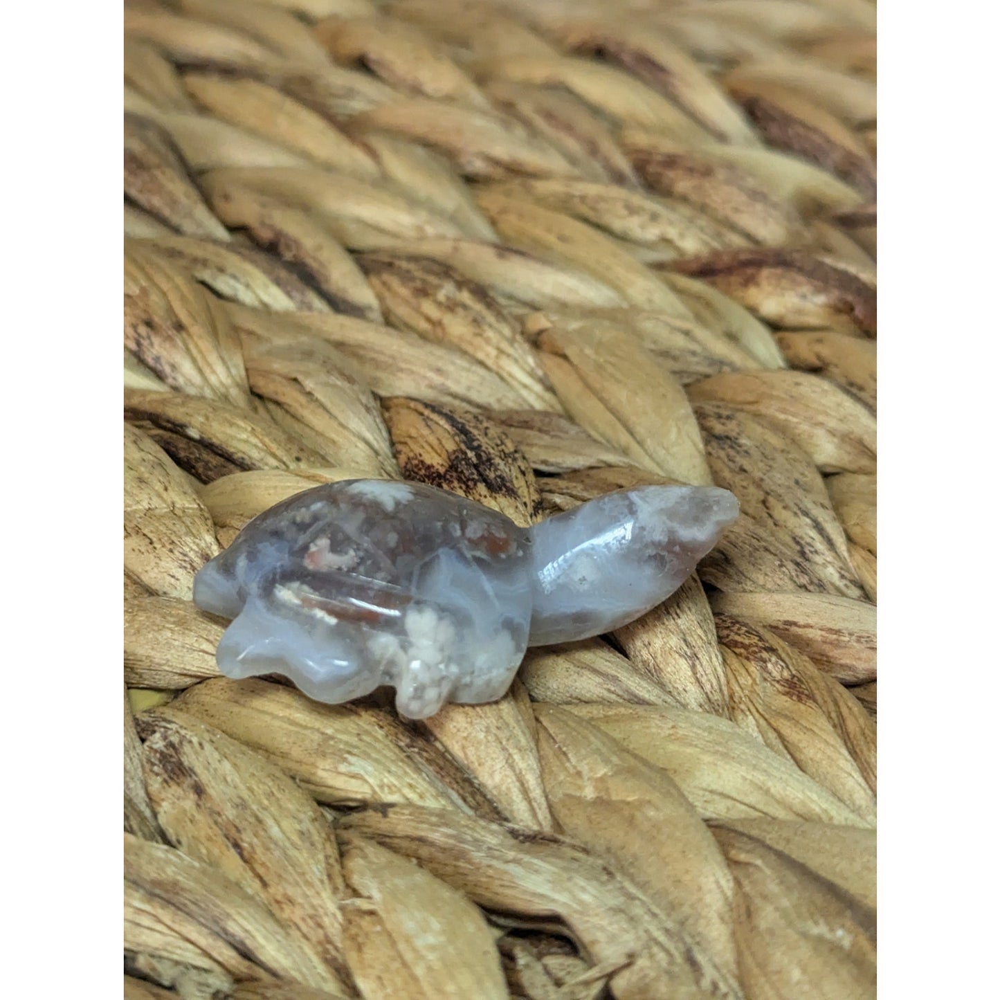 Flower Agate Sea Turtle Crystal Witch Mini Witchy Familiar Quartz Chalcedony