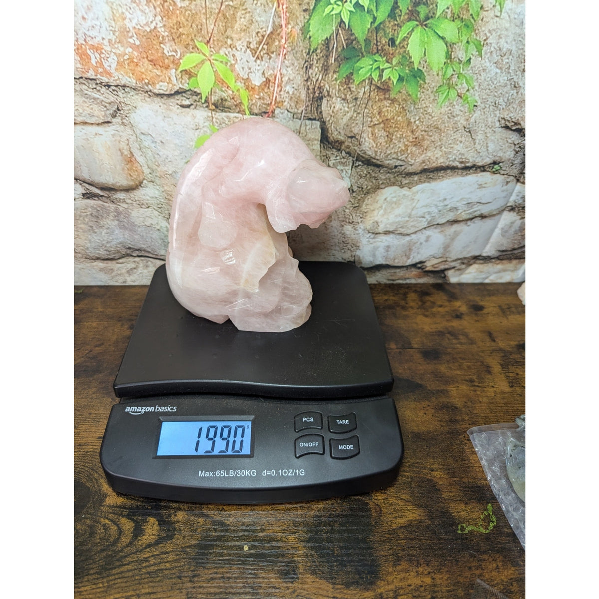 Statement Piece Dinosaur on Skull Rose Quartz crystal carving decoration witchy
