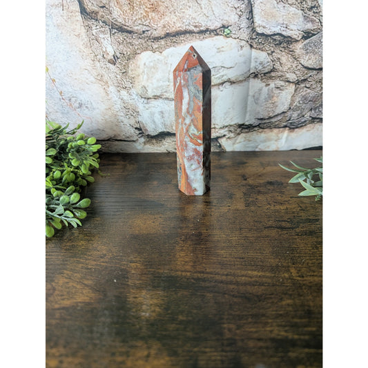 Fighting Blood Agate Crystal Tower Red With Intricate Banding Witchy Protective