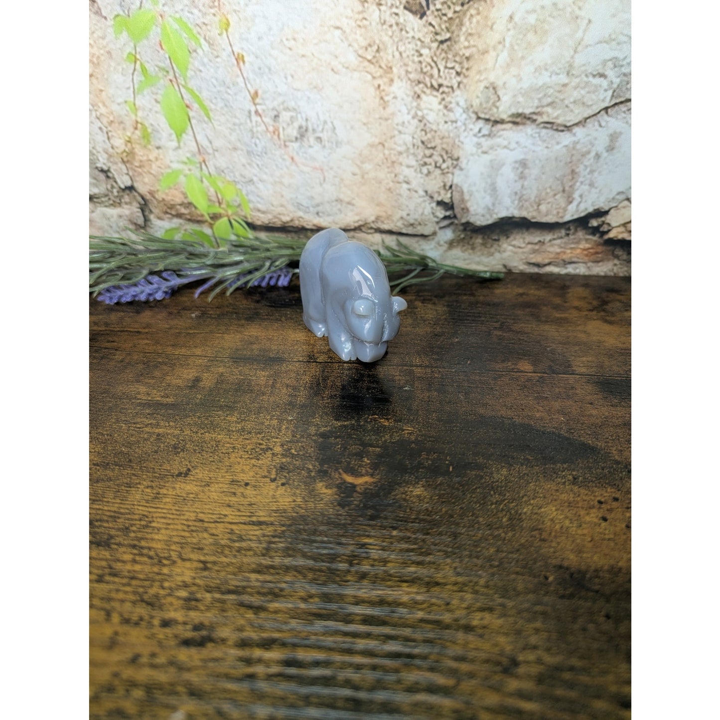 Druzy Agate Bear Carving Crystal Carving Witchy Familiar Bjorn Berserker Norse
