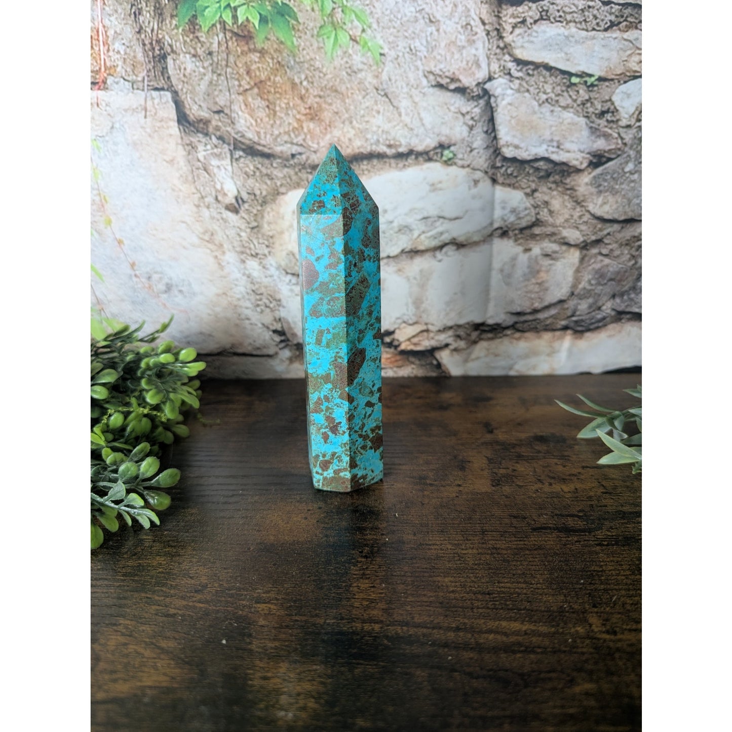 Shattuckite Crystal Tower Phoenix Turquoise Metaphysical Witchy Blue Mineral