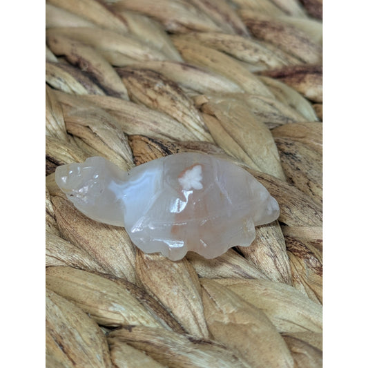 Flower Agate Sea Turtle Crystal Witch Mini Witchy Familiar Quartz Chalcedony