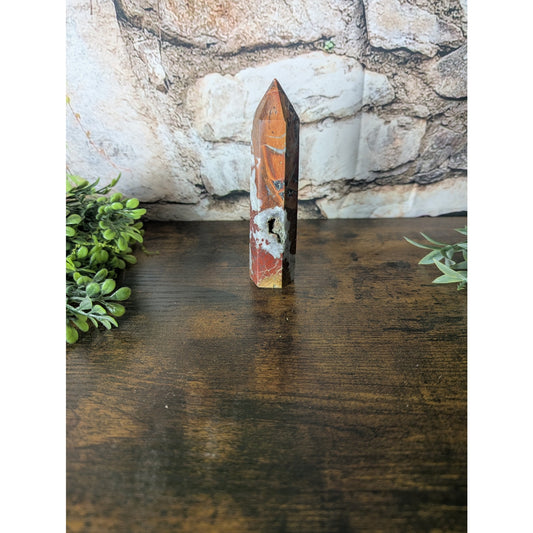 Fighting Blood Agate Crystal Tower Red With Intricate Banding Witchy Protective