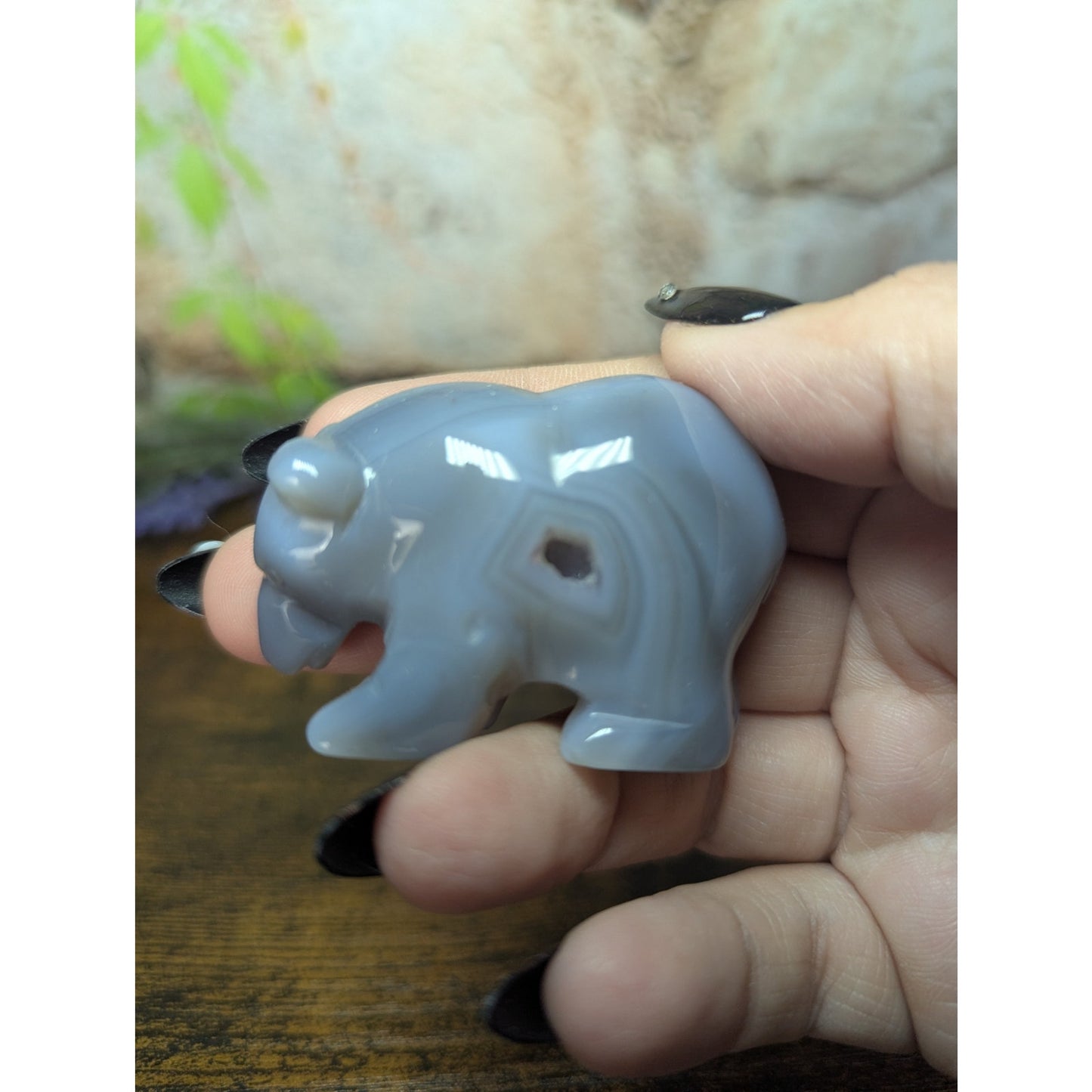 Druzy Agate Bear Carving Crystal Carving Witchy Familiar Bjorn Berserker.