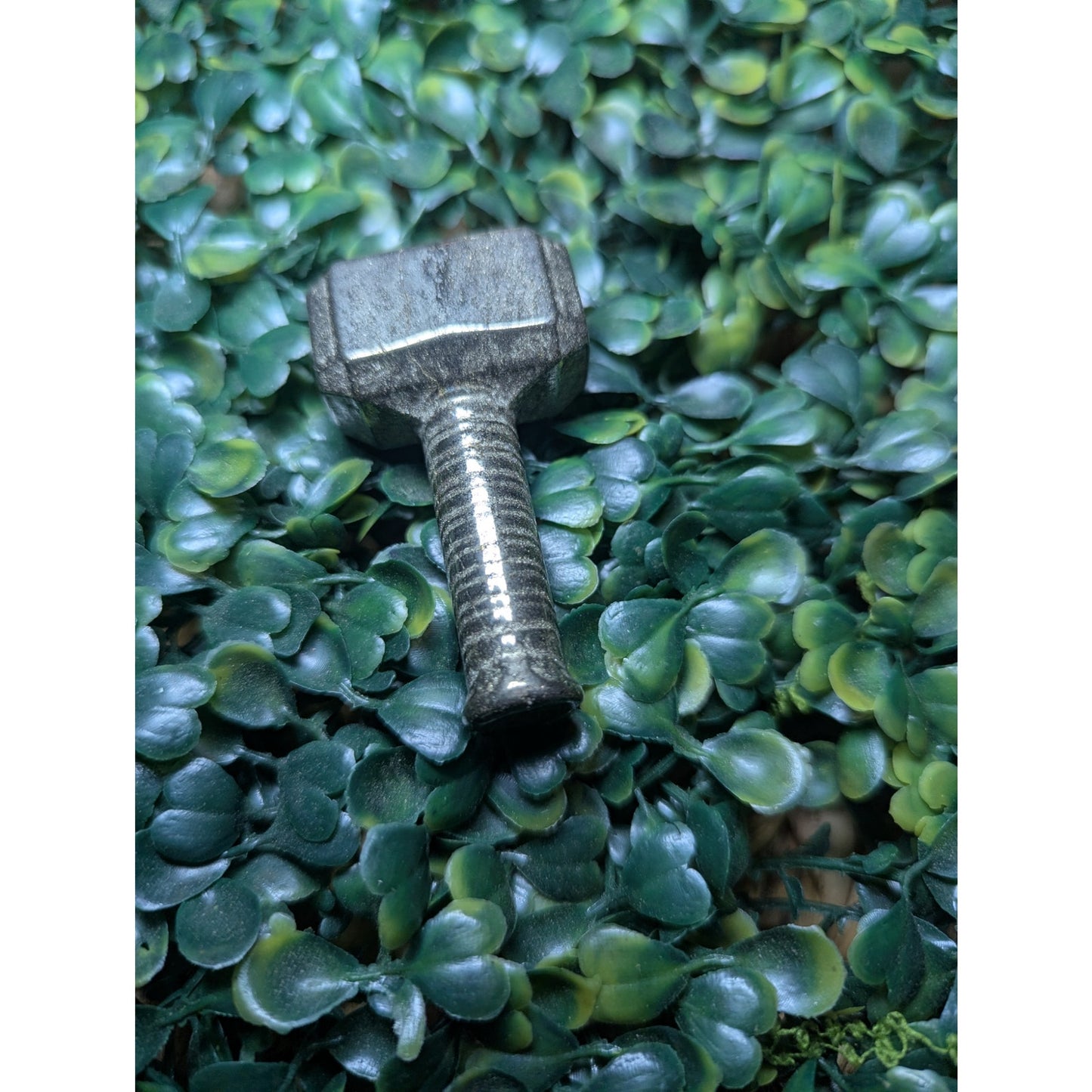 Pyrite Hammer Thor Mjolnir Crystal Norse Viking Witchy Symbol Gold Altar