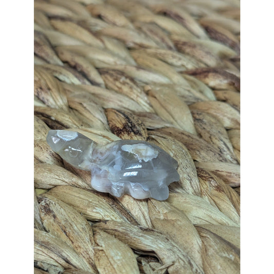 Flower Agate Sea Turtle Crystal Witch Mini Witchy Familiar Quartz Chalcedony