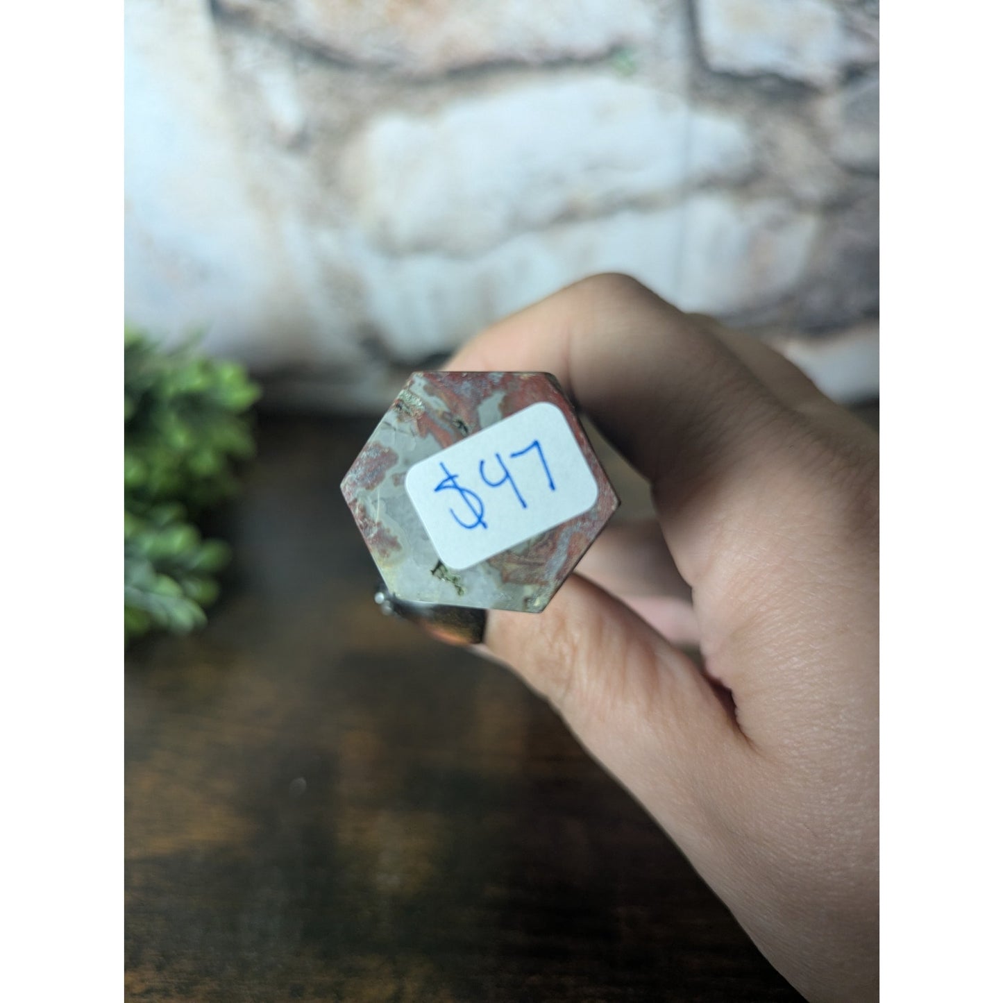 Fighting Blood Agate Crystal Tower Banding Witchy Protective Red
