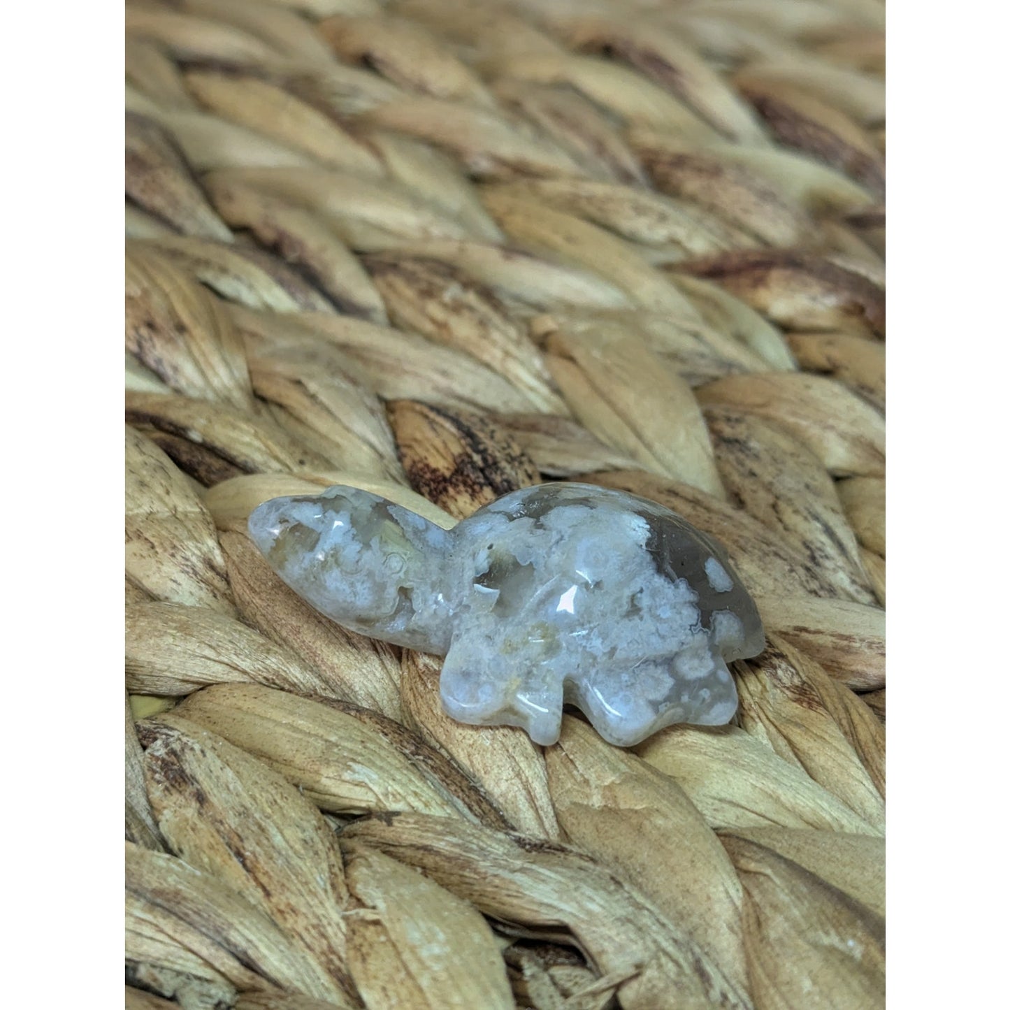 Flower Agate Sea Turtle Crystal Witch Mini Witchy Familiar Quartz Chalcedony