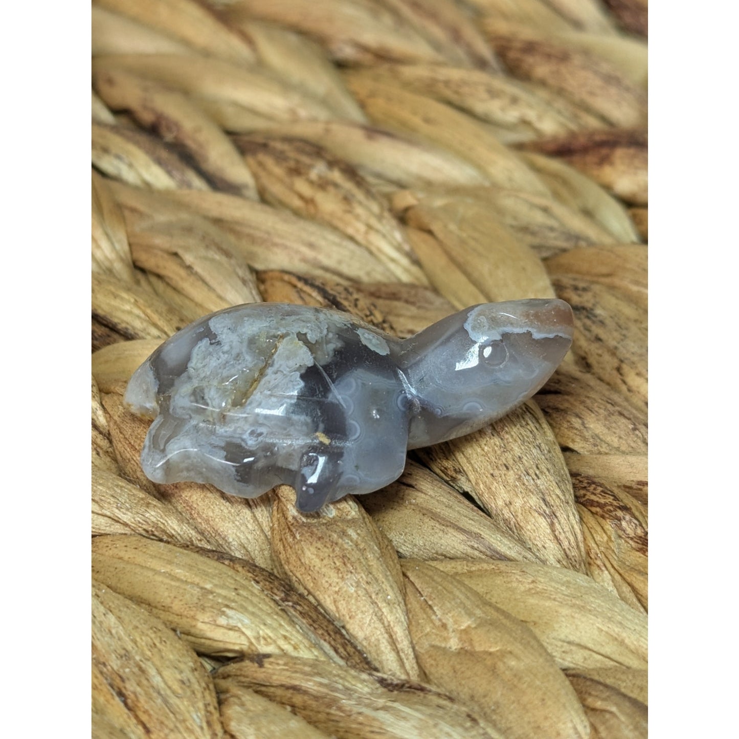 Flower Agate Sea Turtle Crystal Witch Mini Witchy Familiar Quartz Chalcedony