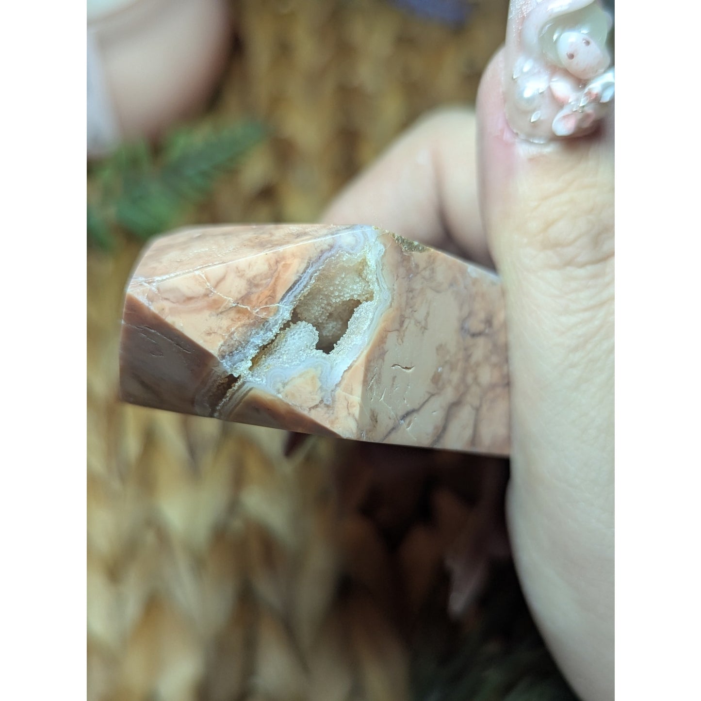 Cotton Candy Agate Tower Sugar Druzy Pink Mexican Material Crystal Witch
