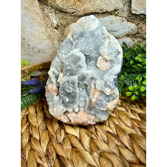 Raw Natural Apophyllite Specimen Cabinet Piece Druzy Sparkly Standing Witch