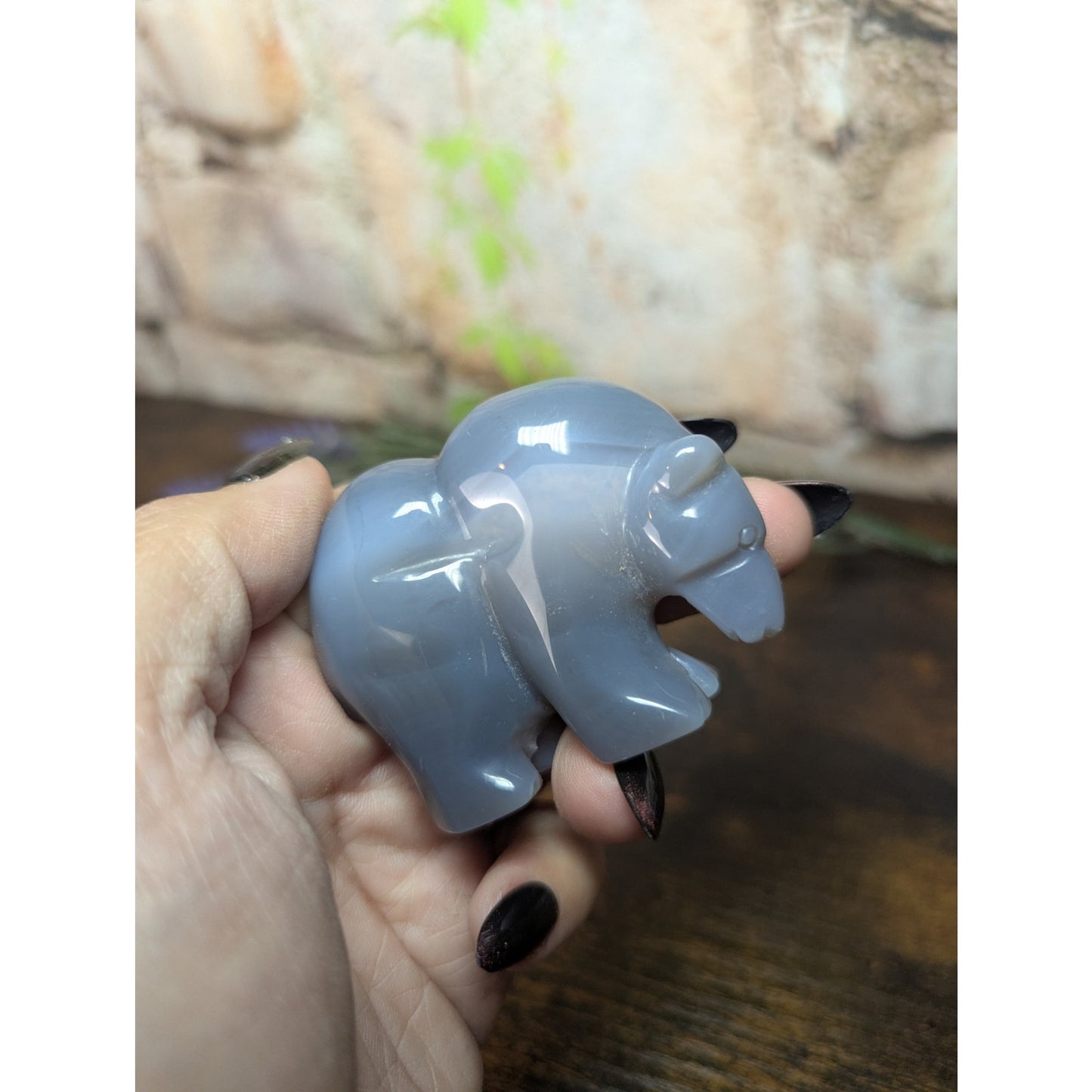 Druzy Agate Bear Carving Crystal Carving Witchy Familiar Bjorn Berserker