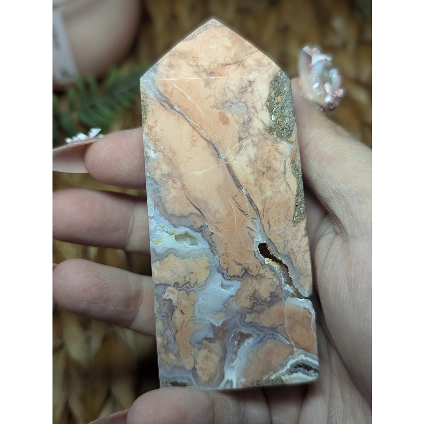 Cotton Candy Agate Tower Sugar Druzy Pink Mexican Material Crystal Witch
