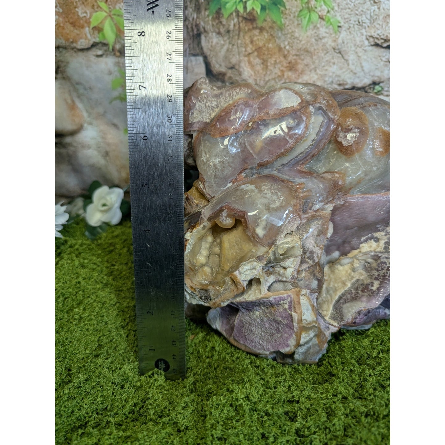 Agate and Amethyst Carved Tiger Druzy Statement Crystal Botryoidal Collector