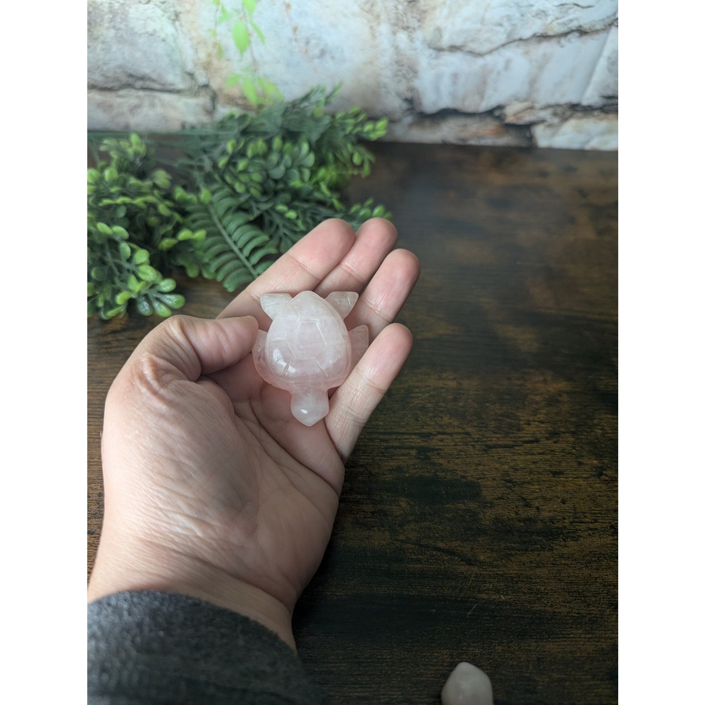 Pink Rose Quartz Sea Turtle Crystal Carving Witchy Familiar Beach Summer