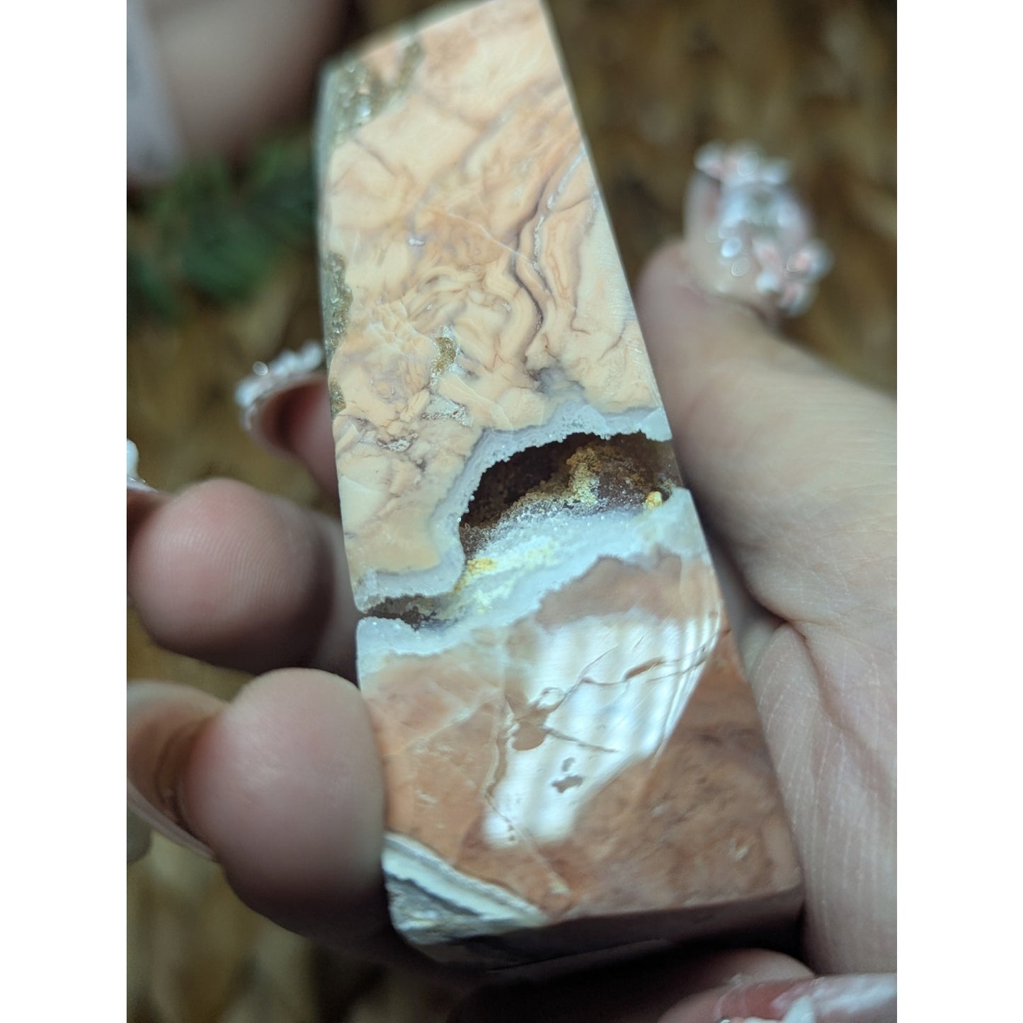 Cotton Candy Agate Tower Sugar Druzy Pink Mexican Material Crystal Witch