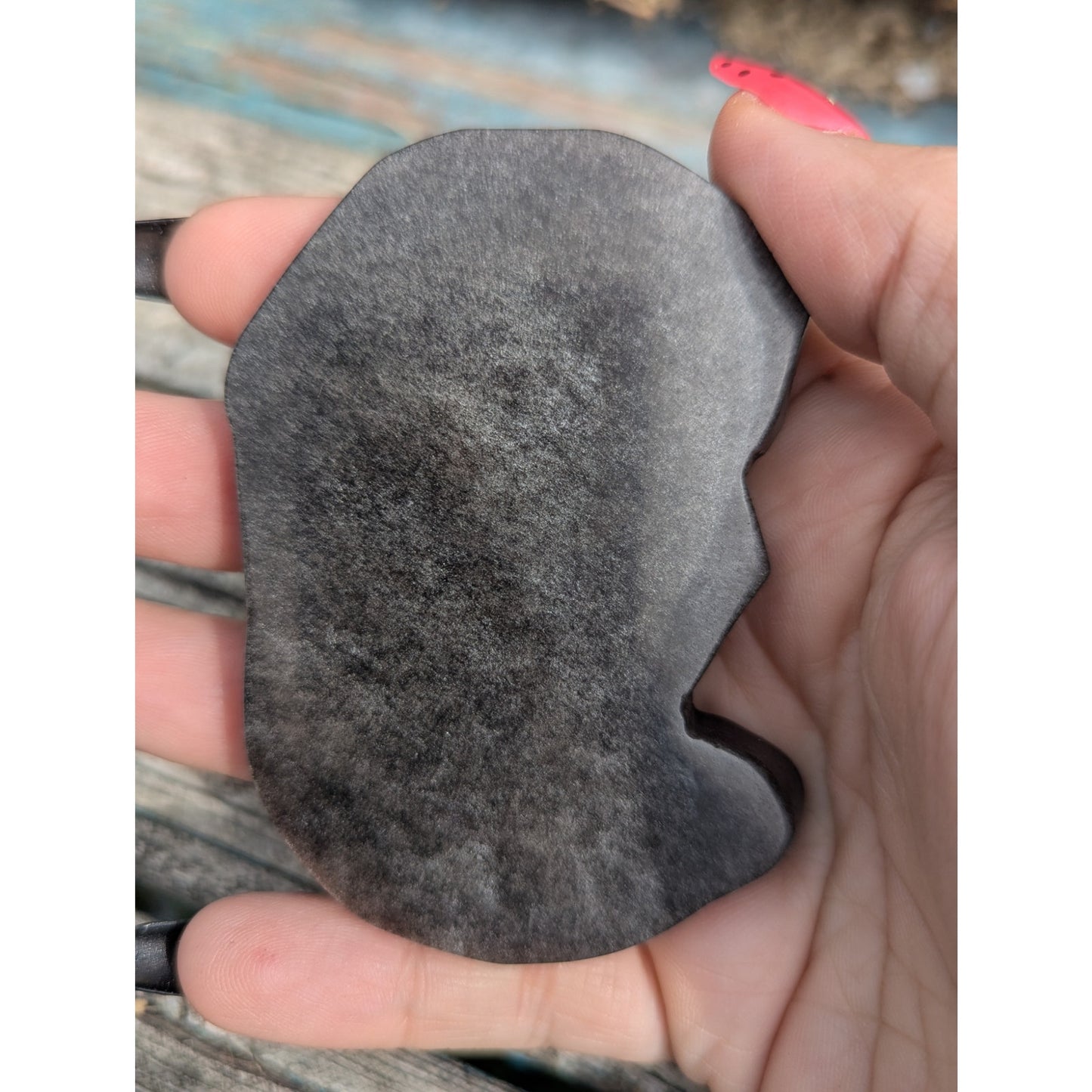 Silver Sheen Obsidian Medusa Head Crystal Carving Metaphysical Protection