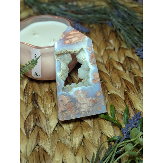 Cotton Candy Agate tower Mexican Material Ethereal Witch Crystal druzy portal