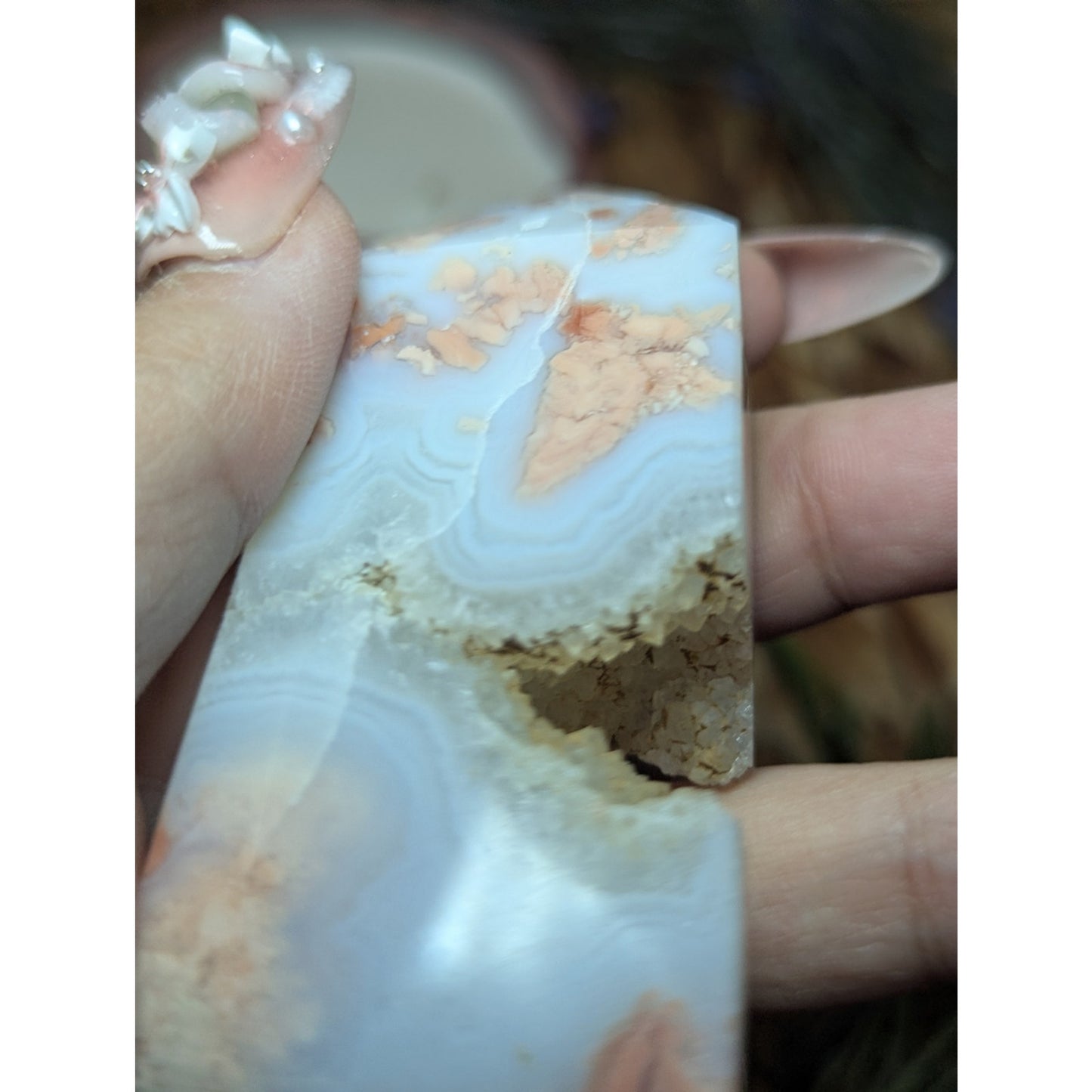 Druzy Cotton Candy Agate tower Mexican Material Ethereal Witch Crystal Pink