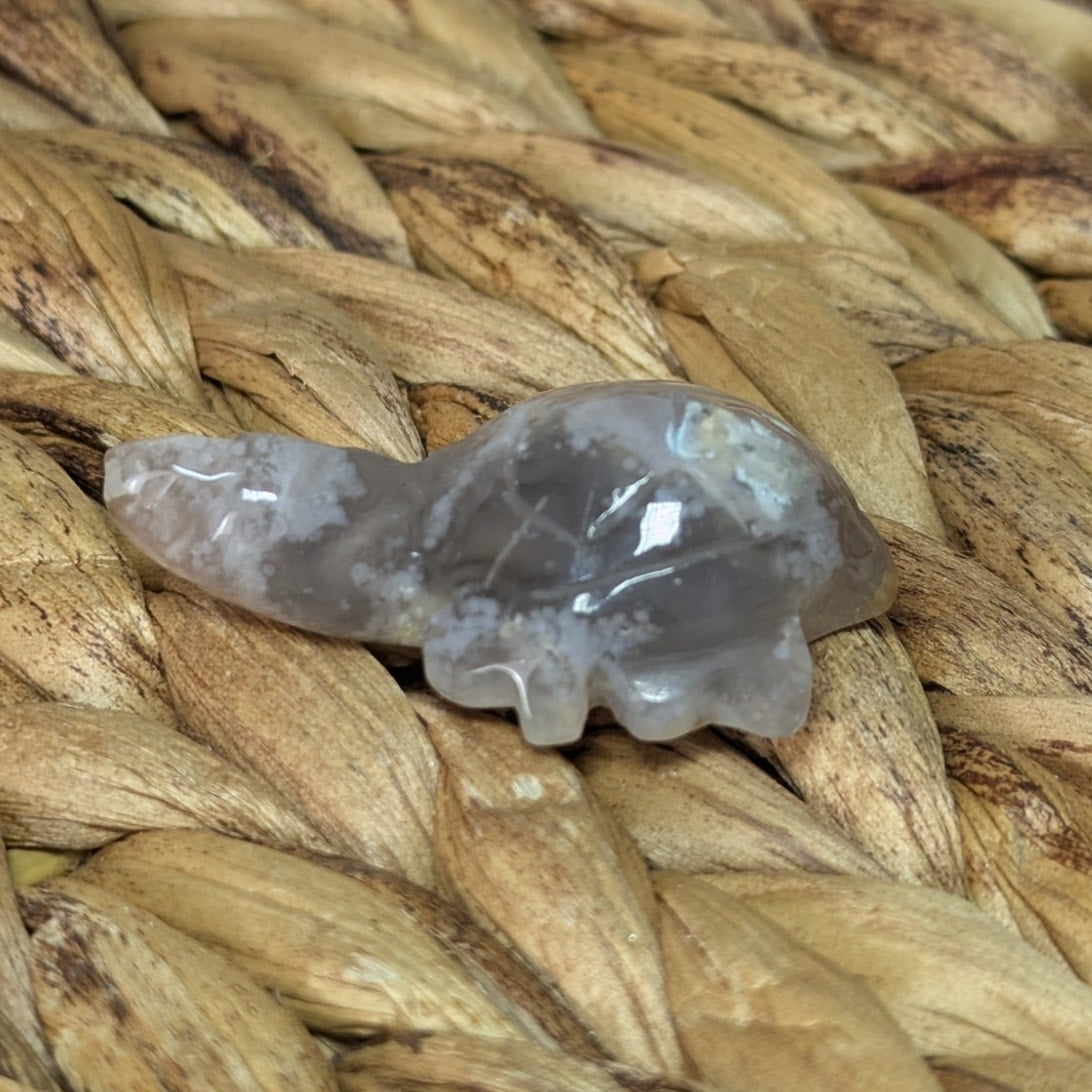 Flower Agate Sea Turtle Crystal Witch Mini Witchy Familiar Quartz Chalcedony