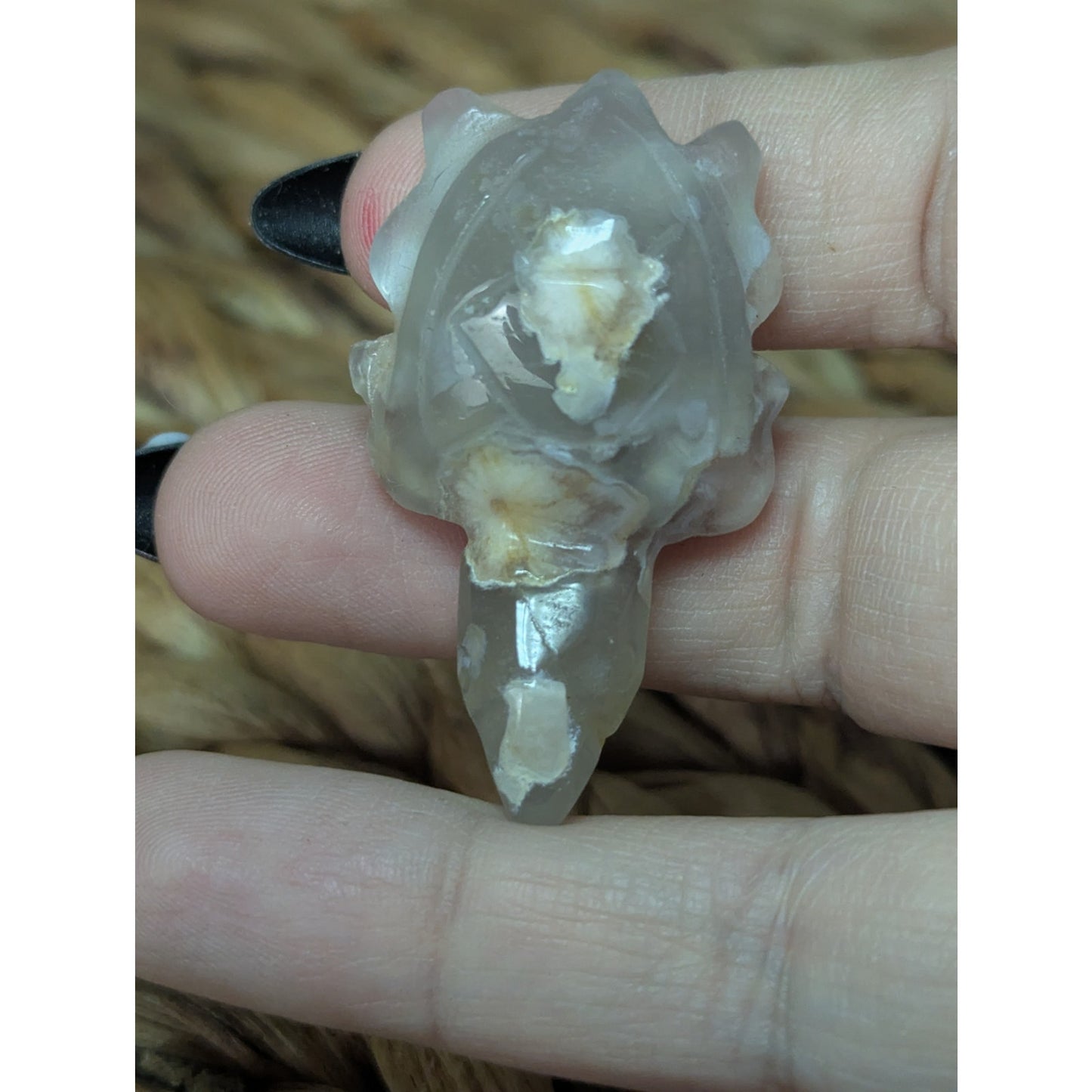 Flower Agate Sea Turtle Crystal Witch Mini Witchy Familiar Quartz Chalcedony