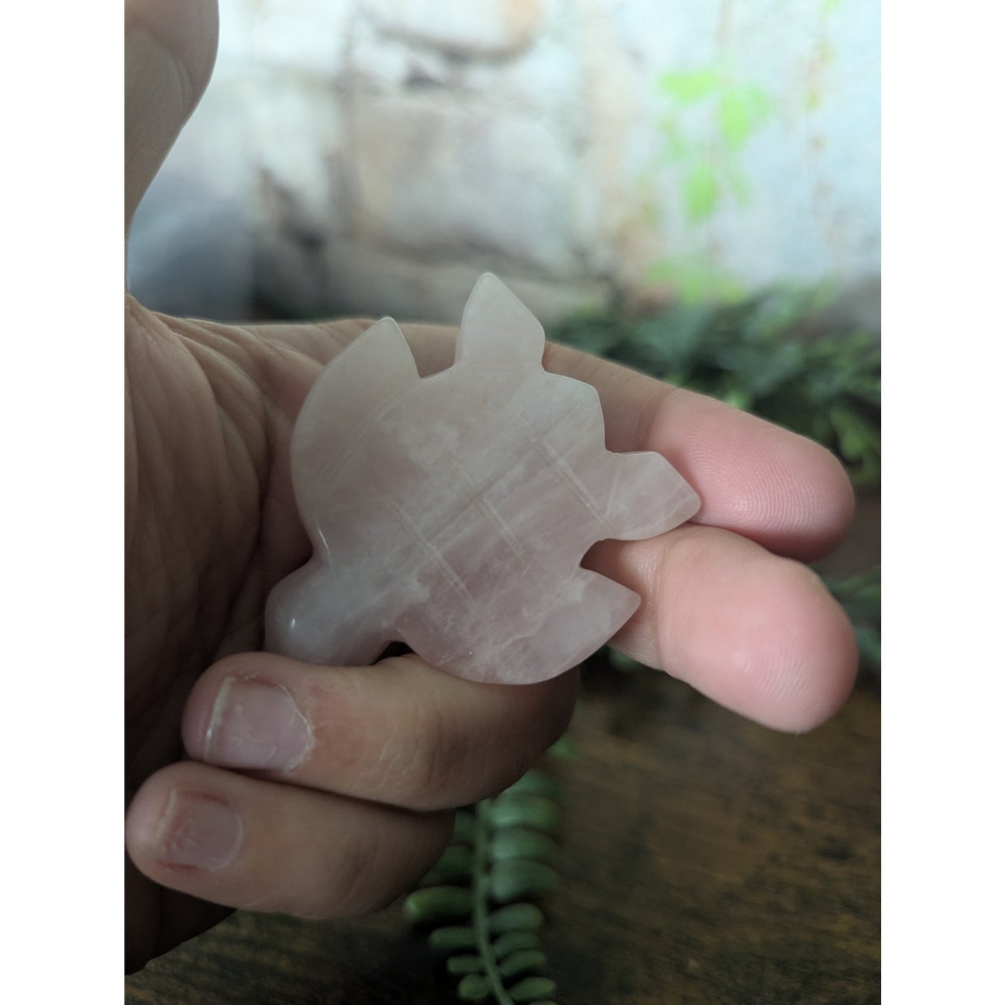 Pink Rose Quartz Sea Turtle Crystal Carving Witchy Familiar Beach Summer