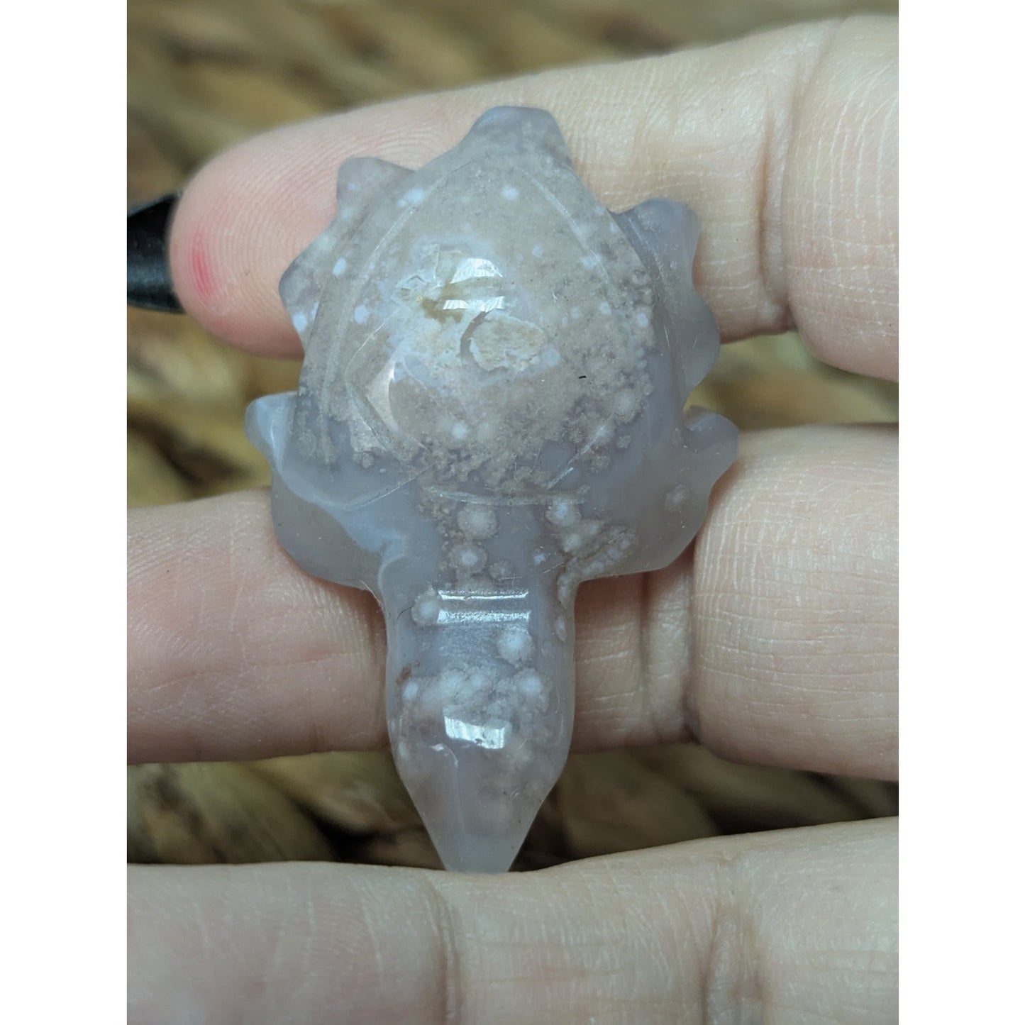 Flower Agate Sea Turtle Crystal Witch Mini Witchy Familiar Quartz Chalcedony